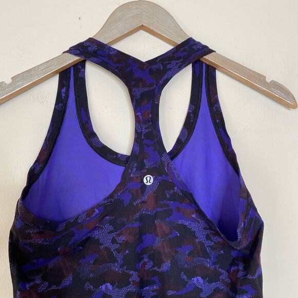 LULULEMON Cool Racerback II Mini Hounds Camo Emperor Blue Black Size 2 - Picture 6 of 7